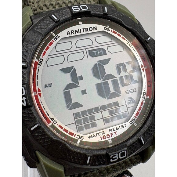 Armitron Pro Sport Digital Watch MD15348 - Green & Black - New Battery - Picture 2 of 7